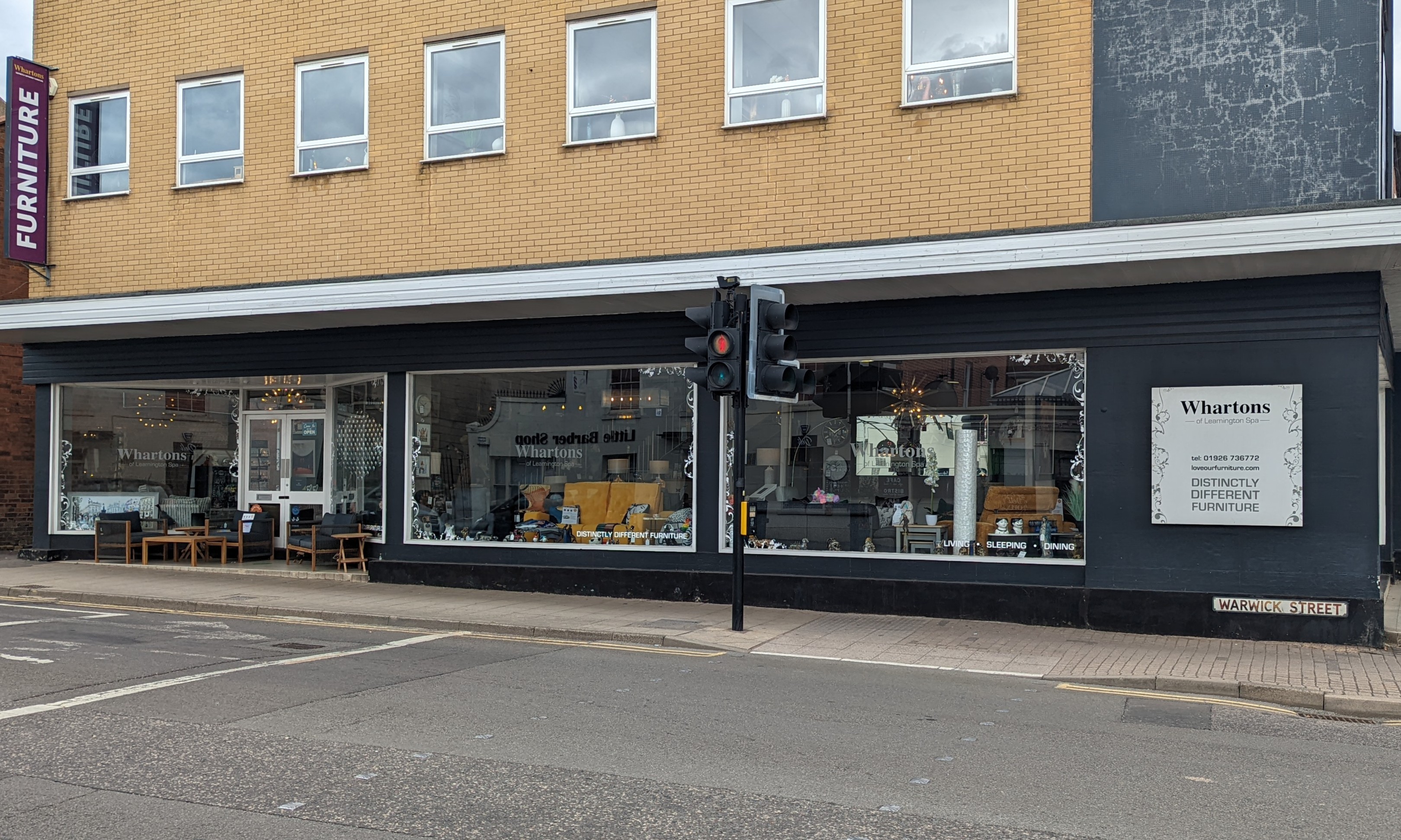 Outside the Whartons of Leamington Spa showroom
